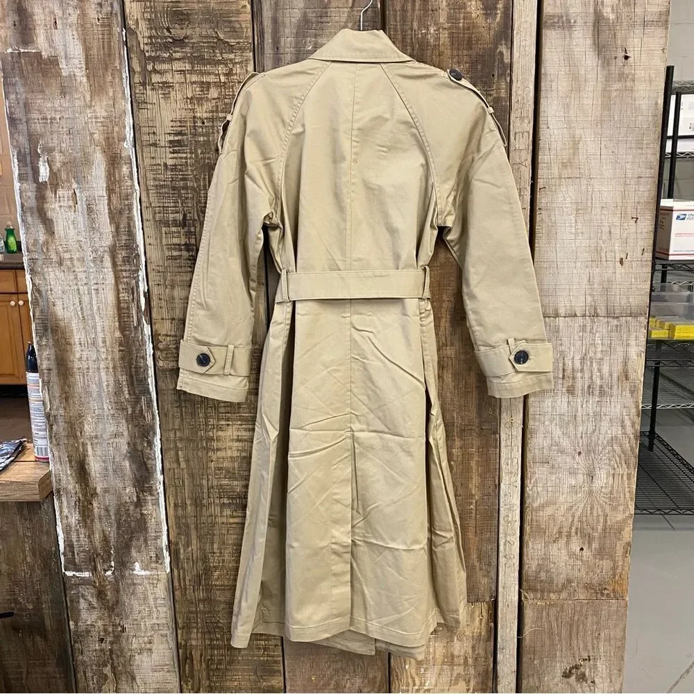 NWT Lovers and Friends Rachel Ridley Trench Coat Beige khaki belted Revolve M - Picture 13 of 13